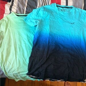 Hollister men’s crew neck t shirt ombré size large lot of 2